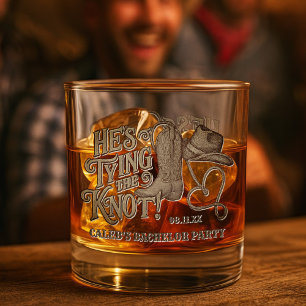Vaso De Whiskey Despedida de Soltero con Sombrero de Vaquero Está 
