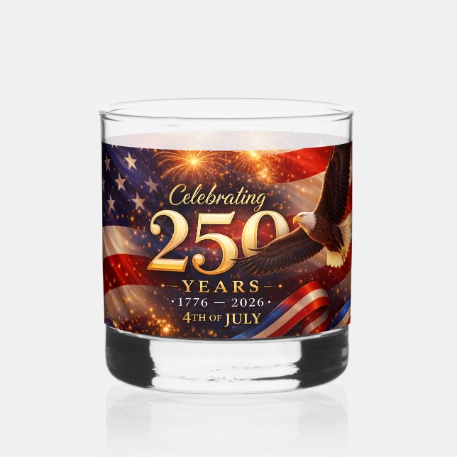 Vaso De Whiskey Día de la Independencia 250 años (Anverso)
