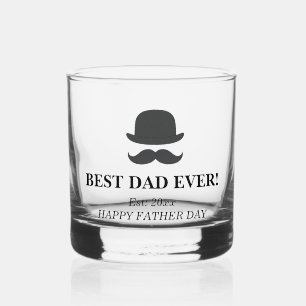 Vaso De Whiskey Día del Padre Clásico Gorra y Mustache