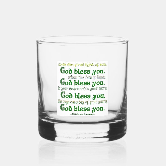 Vaso De Whiskey Dios te bendiga Bendición irlandesa (Anverso)