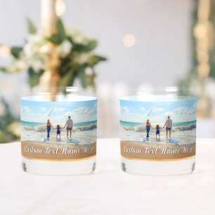 Vaso De Whiskey Diseña tu propio texto personalizado de foto