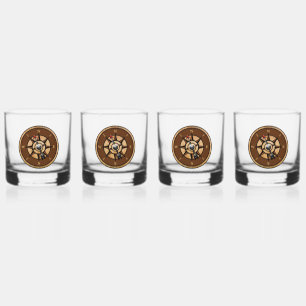 Vaso De Whiskey Diseño de brújula náutica