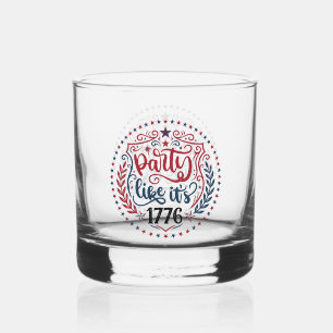 Vaso De Whiskey Diseño de Celebración Retro Patriótica