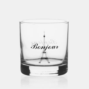 Vaso De Whiskey Diseño de la Torre Eiffel París Francia