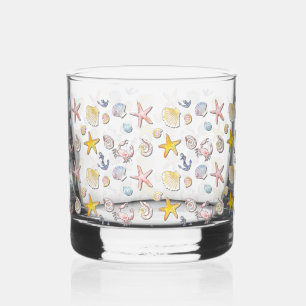 Vaso De Whiskey Diseño de playa simple y lindo