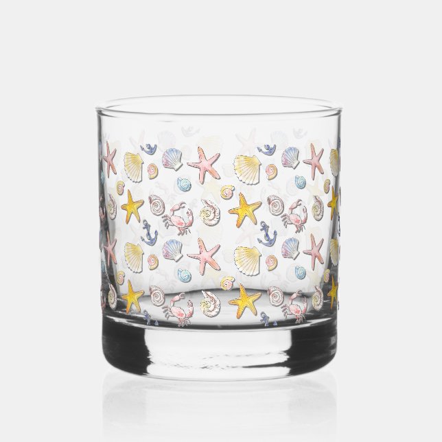 Vaso De Whiskey Diseño de playa simple y lindo  (Anverso)