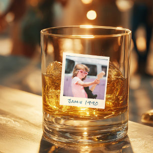 Vaso De Whiskey Diversión Retro Cumpleaños Personalizado Foto Vint