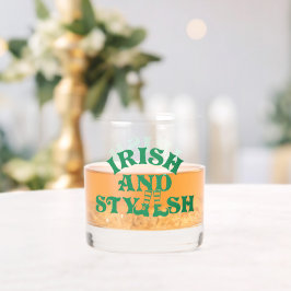 Vaso De Whiskey Divertido Día De Sta Patrones Grupo Irlandés Y Ele