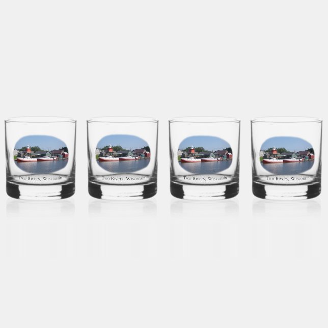 Vaso De Whiskey Dos ríos, vidrio de Wisconsin (Anverso)