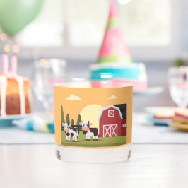 Vaso De Whiskey Dos vacas y un granero rojo al amanecer