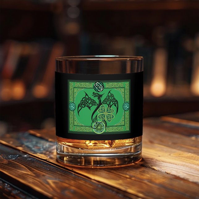 Vaso De Whiskey Dragón Verde Irlandés Celta (Subido por el creador)