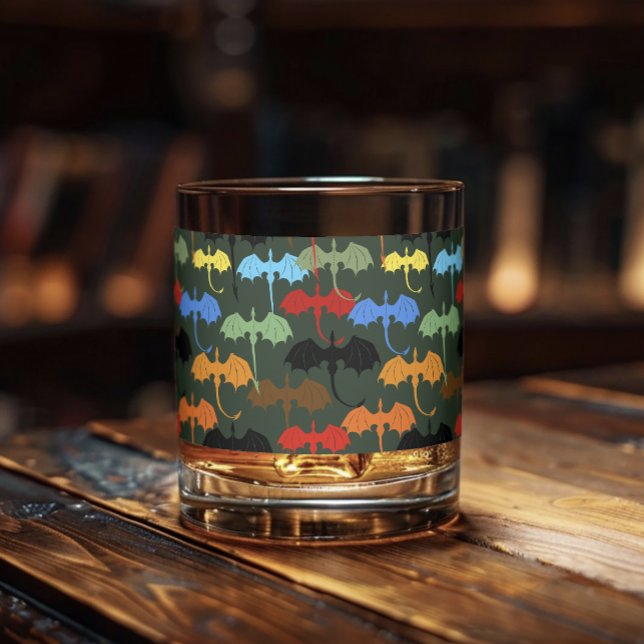 Vaso De Whiskey Dragones Fantasía de Vuelo Verde (Subido por el creador)
