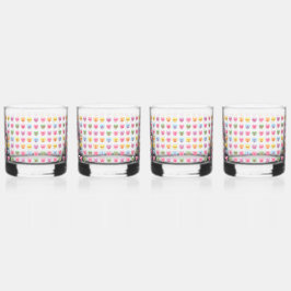 Vaso De Whiskey Dulce patrón pastel personalizado de corazones de