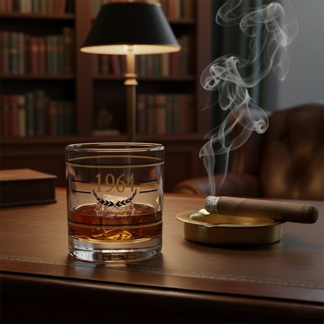 Vaso De Whiskey Edad A Perfección Cumpleaños Personalizado (Aged To Perfection Personalized Birthday Whiskey Glass)