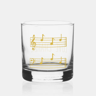 VASO DE WHISKEY EL AMANTE DE LA MÚSICA DEL ORO DAD GIFT PIANO NOTA