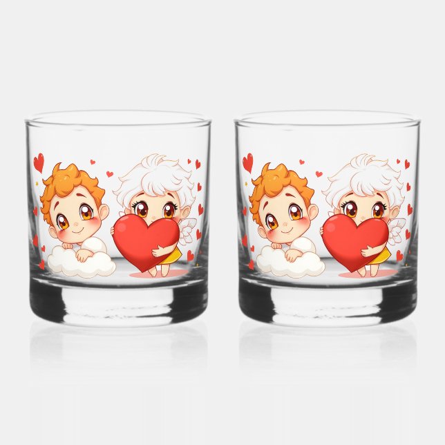 Vaso De Whiskey El día de San Valentín 2025: Ángeles 👼 ❤️ agudos  (Anverso)
