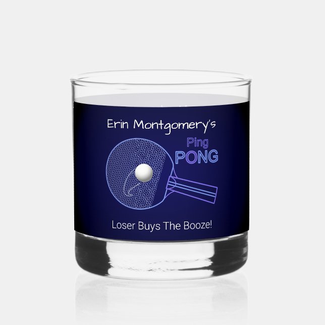 Vaso De Whiskey ¡El Perdedor Compra El Booze! Ping Pong Fun Rocks (Anverso)