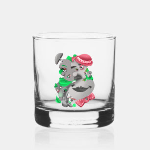 Vaso De Whiskey El rompecabezas surrealista se enfrenta al cristal
