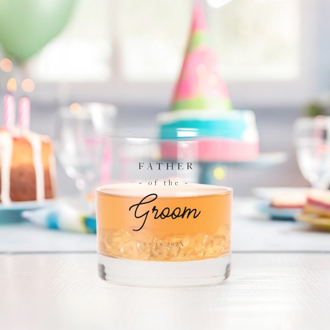 Vaso De Whiskey Elegant Father of the Groom (Insitu (Cumpleaños))