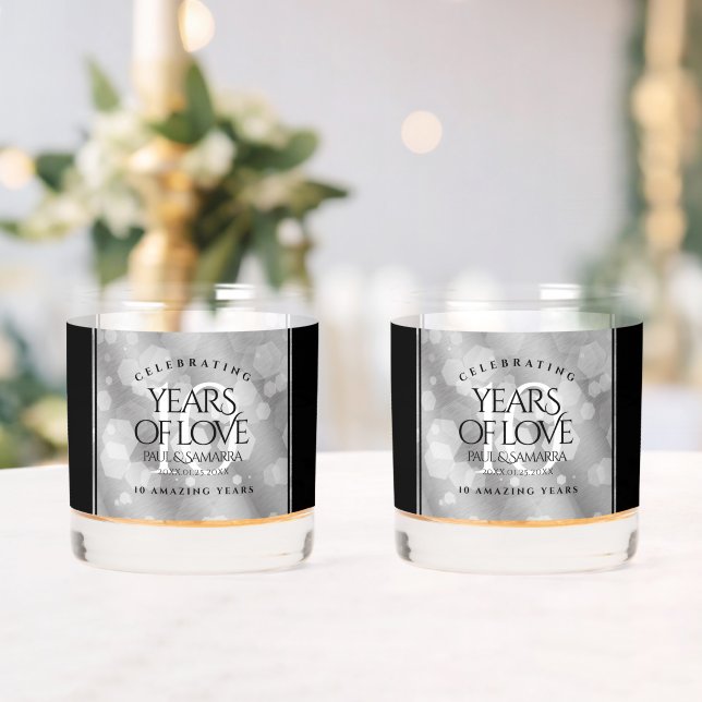 Vaso De Whiskey Elegante 10° Aniversario del Boda Tin (Insitu (Boda))