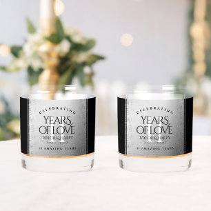 Vaso De Whiskey Elegante 11ª celebración del Aniversario del Boda