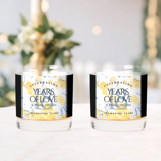 Vaso De Whiskey Elegante 18º Aniversario del Boda de Porcelana (Insitu (Boda))