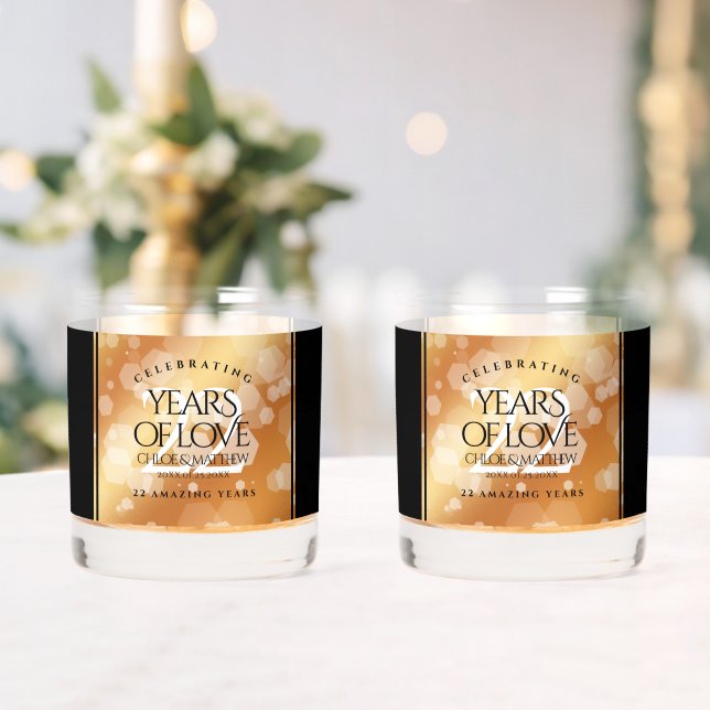 Vaso De Whiskey Elegante 22° Aniversario del Boda del Cobre (Insitu (Boda))