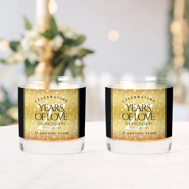 Vaso De Whiskey Elegante 27ª celebración del Aniversario del Boda  (Insitu (Boda))