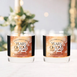 Vaso De Whiskey Elegante 32° Aniversario del Boda de Bronce