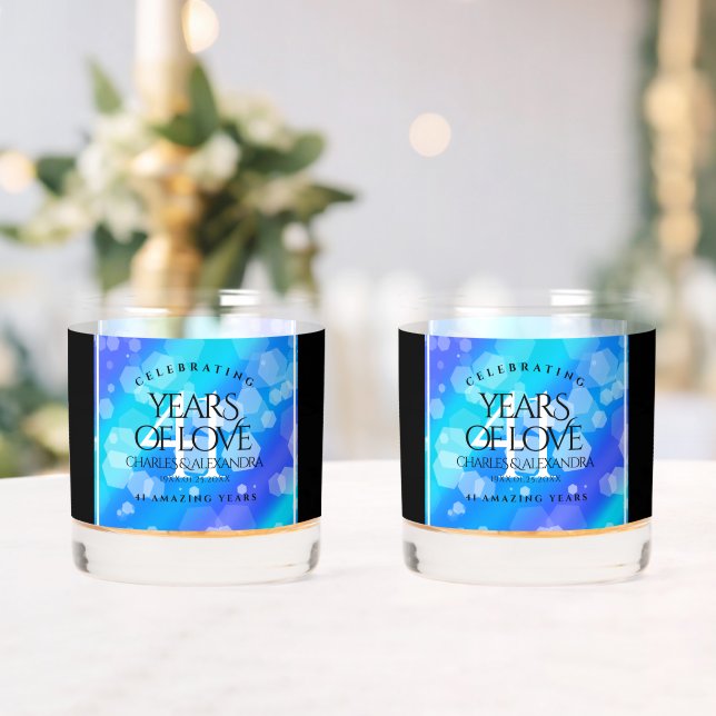 Vaso De Whiskey Elegante 41° Aniversario del Boda de Topaz Azul (Insitu (Boda))