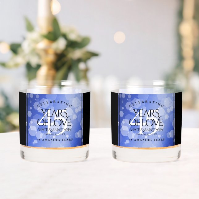 Vaso De Whiskey Elegante 45° Aniversario del Boda de Sapphire (Insitu (Boda))