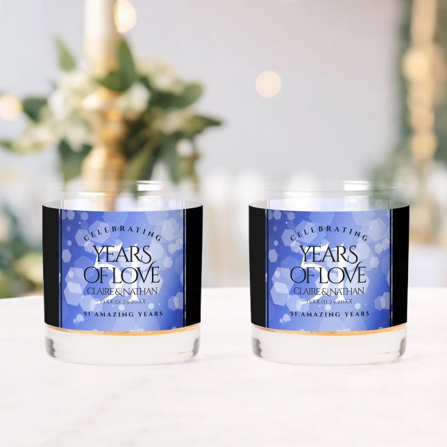 Vaso De Whiskey Elegante 51° Aniversario del Boda Sapphire (Insitu (Boda))