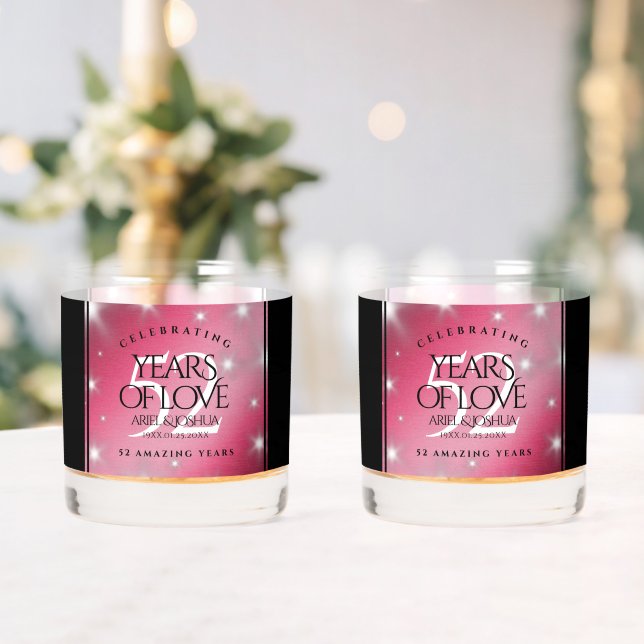 Vaso De Whiskey Elegante 52° Aniversario del Boda de Ruby (Insitu (Boda))