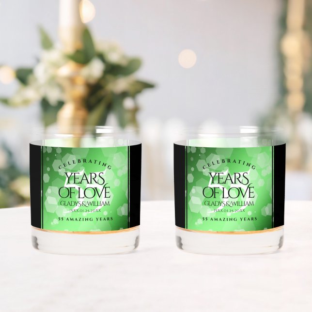 Vaso De Whiskey Elegante 55º aniversario de Boda Esmeralda (Insitu (Boda))