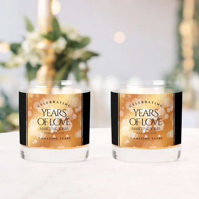 Vaso De Whiskey Elegante 7° Aniversario del Boda de Cobre (Insitu (Boda))