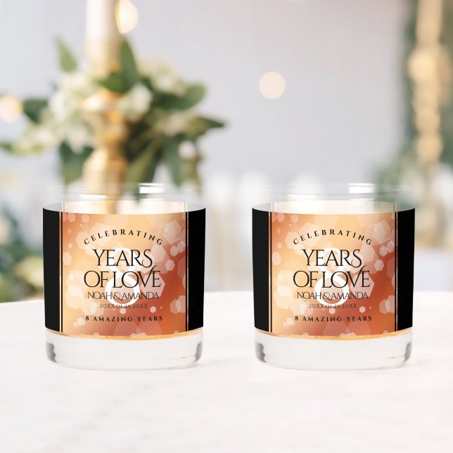 Vaso De Whiskey Elegante 8° Aniversario del Boda de Bronce (Insitu (Boda))