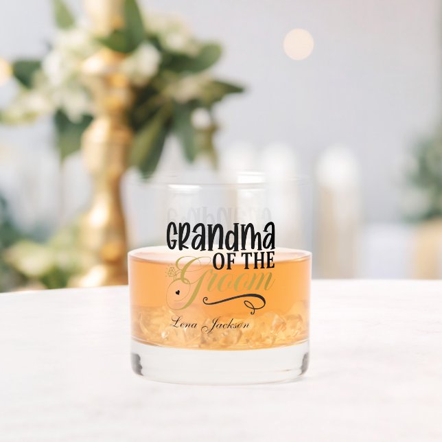 Vaso De Whiskey Elegante Abuela de Groom añada Boda de nombre (Insitu (Boda))