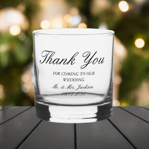 Vaso De Whiskey Elegante boda personalizada Gracias
