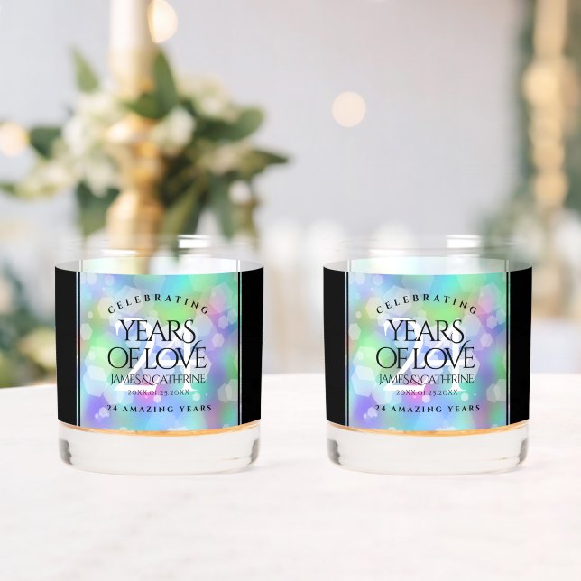 Vaso De Whiskey Elegante celebración del 24° Aniversario del Boda  (Insitu (Boda))