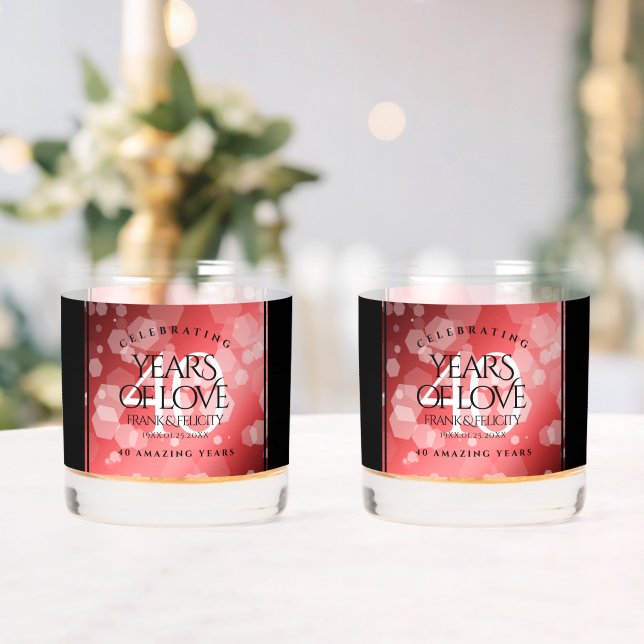 Vaso De Whiskey Elegante celebración del 40° Aniversario del Boda  (Insitu (Boda))