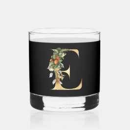Vaso De Whiskey Elegante decoración dorada inicial E