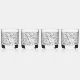 Vaso De Whiskey Elegante Gris "Opulent Marble Whirl" Textura De Má