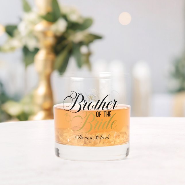 Vaso De Whiskey Elegante Hermano de la Novia añada Boda de nombre (Insitu (Boda))