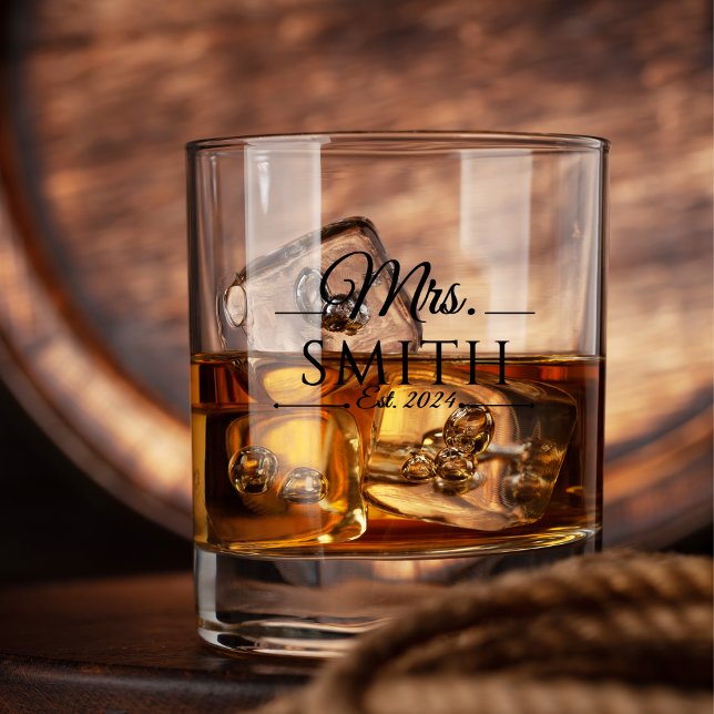 Vaso De Whiskey Elegante Nombre de Boda Personalizada Vidrio Whisk (Subido por el creador)