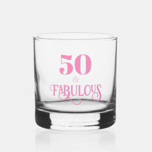 Vaso De Whiskey Elegante Rosa Cincuenta y Fabuloso