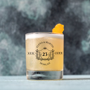 Vaso De Whiskey Elegante Script Custom Wedding Whiskey Glass