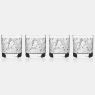 Vaso De Whiskey Elegante Slate Whirl Marble Textura Drinkware Styl
