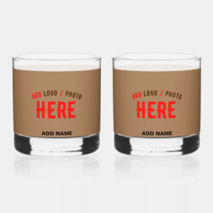 VASO DE WHISKEY ELEGANTES MODERNOS PERSONALIZABLES MARRONES VERIFI