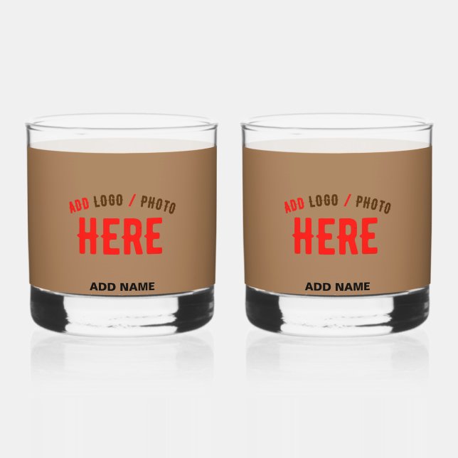 VASO DE WHISKEY ELEGANTES MODERNOS PERSONALIZABLES MARRONES VERIFI (Anverso)