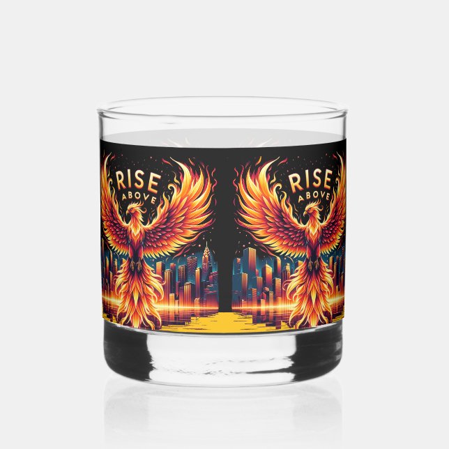 Vaso De Whiskey Elevar por encima de Phoenix (Anverso)